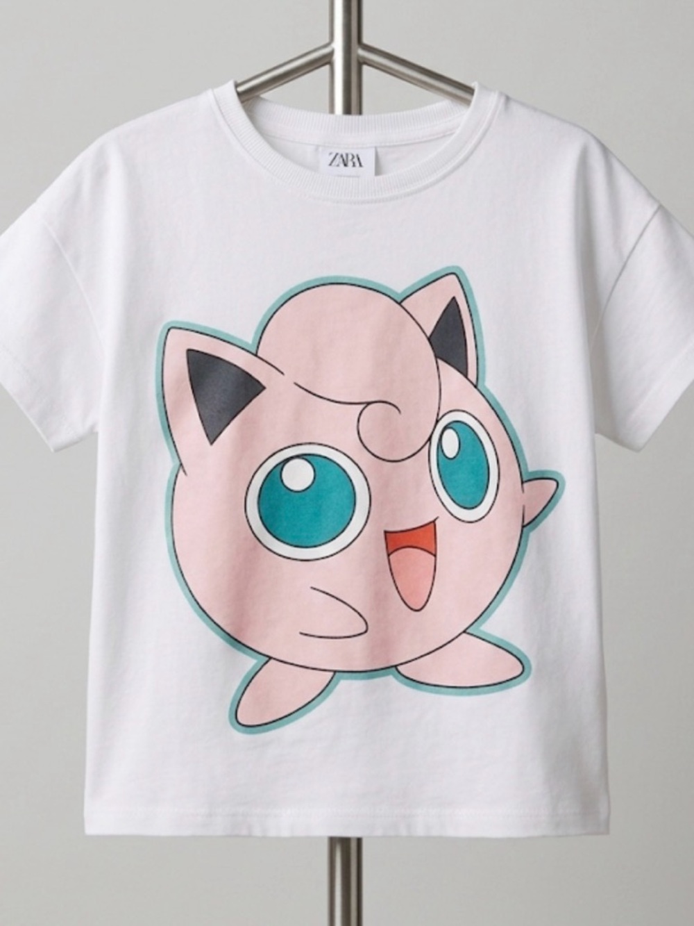 ZARA Kids White Jigglypuff Graphic T‑Shirt Girls 6-7